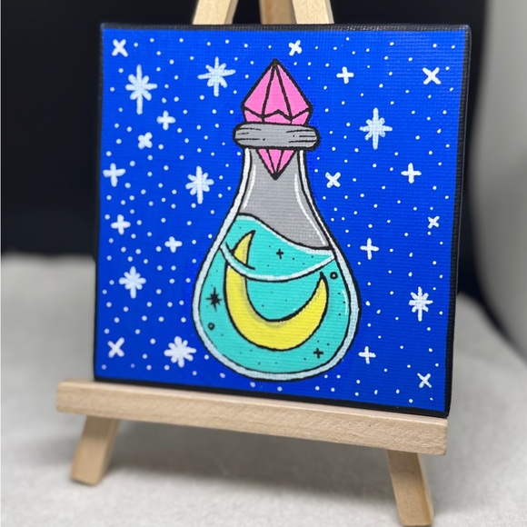 Enchanting Blue and Pink Potion Art Canvas - Picture 3 of 4